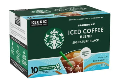 Starbucks Iced Coffee Blend, Signature Black, K-Cups, 115g