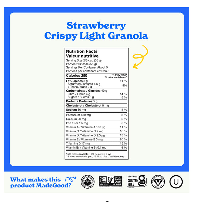 MadeGood Strawberry Crunch Crispy Light Granola 284g