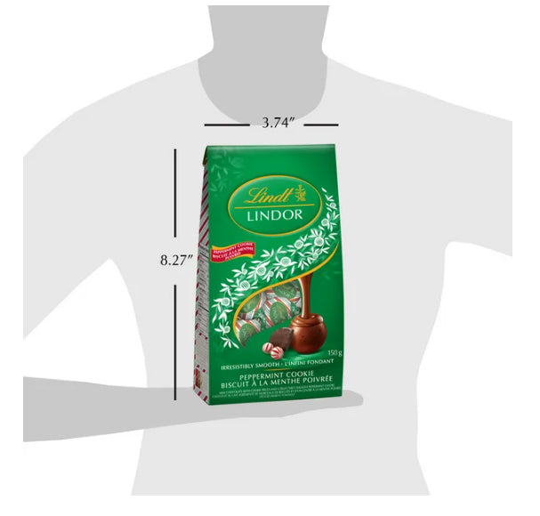 Lindt LINDOR Peppermint Cookie Milk Chocolate Truffles, 150g