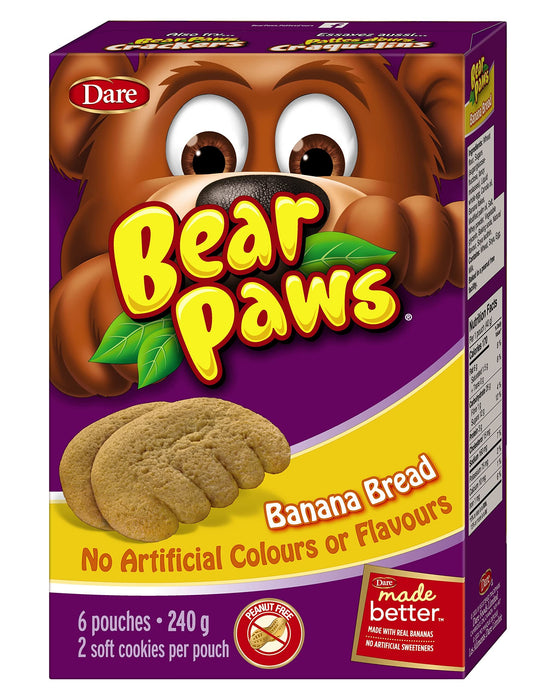 Dare Bear Paws Banana Bread Soft Snack Cookies 240g