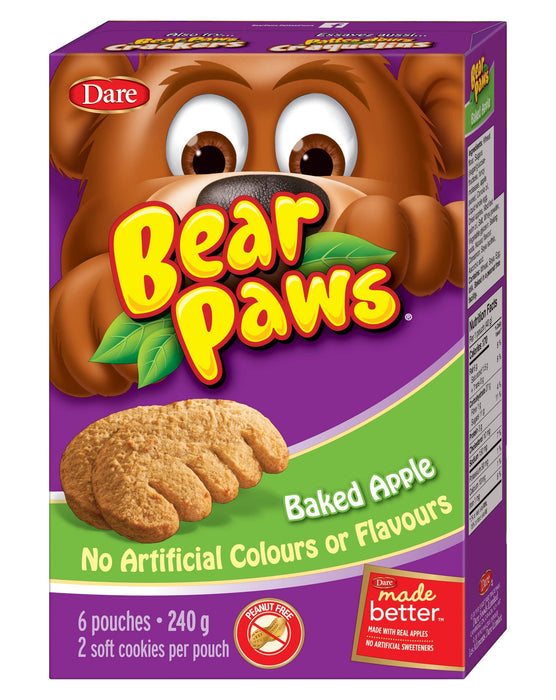 Dare Bear Paws Baked Apple Soft Cookies 270g Peanut Free