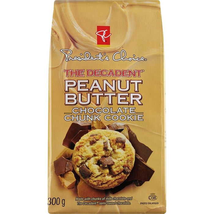 President's Choice The Decadent Peanut Butter Chunk Cookies, 300g