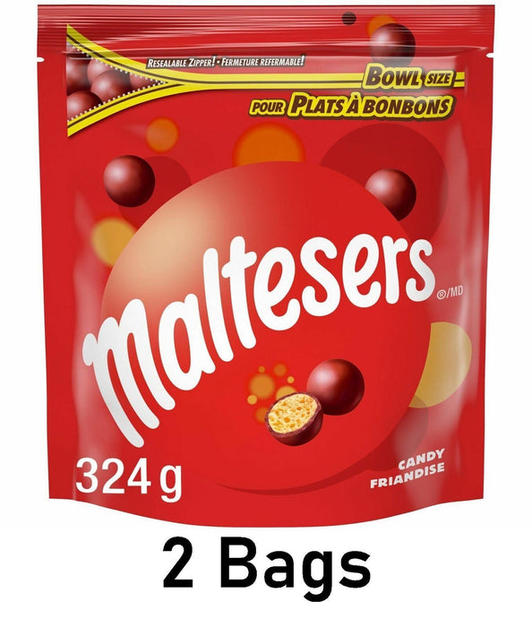 Maltesers Chocolate Candy Pieces Bowl Size 324g Each 2 Bags