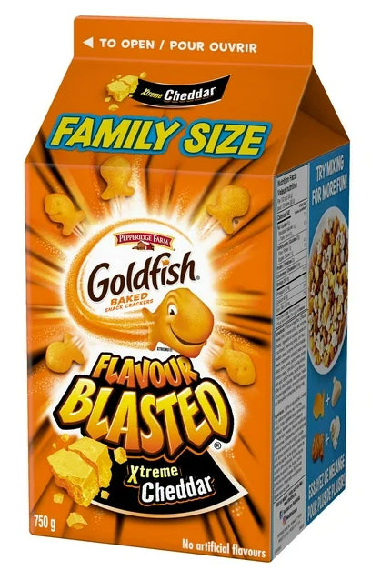 Goldfish Flavor Blasted Xtreme Cheddar Crackers, Family Pack, 750g