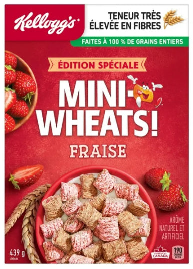 Kellogg's Mini-Wheats Strawberry Flavor Cereal, 439g