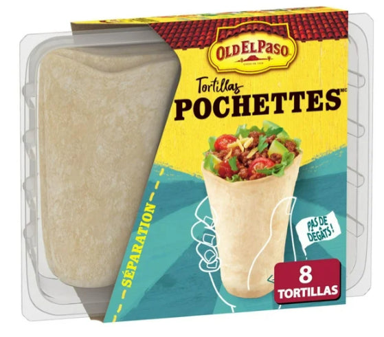 Old El Paso Tortilla Pockets, 8 Tortillas, 238g