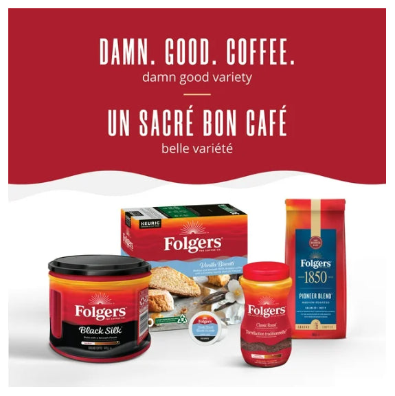 Folgers Black Silk Dark Roast K-Cup Coffee Pods, 30 Count, 240g