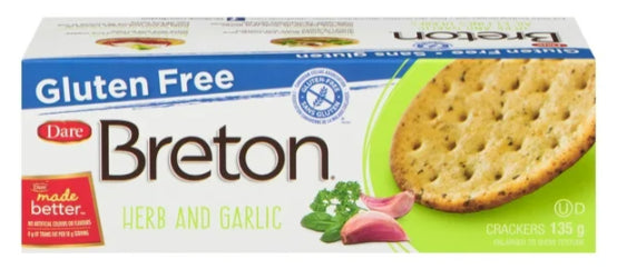 Dare Breton Gluten Free Herb & Garlic Crackers, 135g