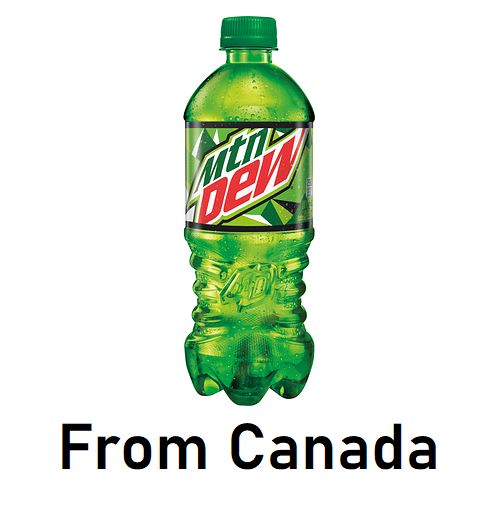 Mountain Dew From Canada 591ml Bottle