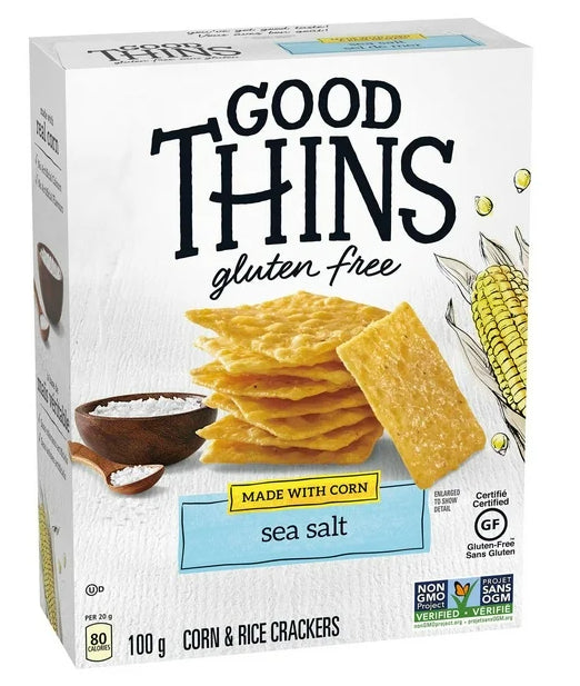 Good Thins, Sea Salt, Gluten Free Corn Crackers, 100g