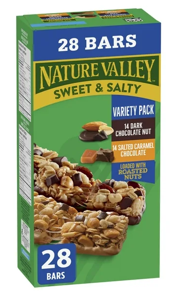 Nature Valley Granola Bars, Sweet and Salty Nut, Variety Pack, 28 ct, 980g