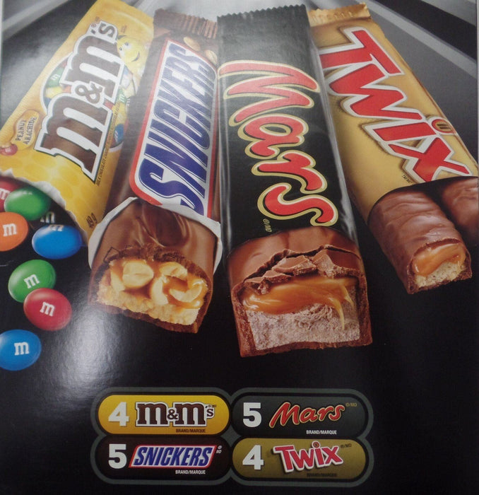 Mars Full Size Candy Bar Variety Pack, 18 Count 32.3oz