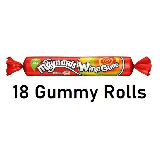 Maynards Wine Gums Rolls 44g Each 18 Rolls