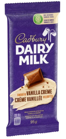 Cadbury Dairy Milk Smooth Vanilla Creme Chocolate Bar, 95g