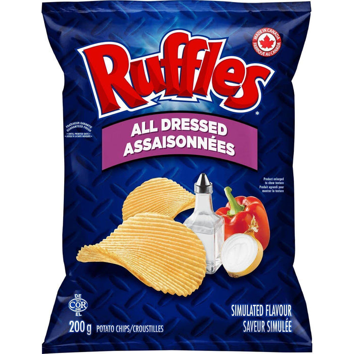 Ruffles All Dressed Potato Chips, 4 Bags, 200g/7oz