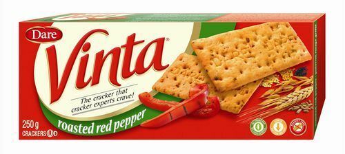 Dare Vinta Roasted Red Pepper Crackers 225g Each 4 Boxes