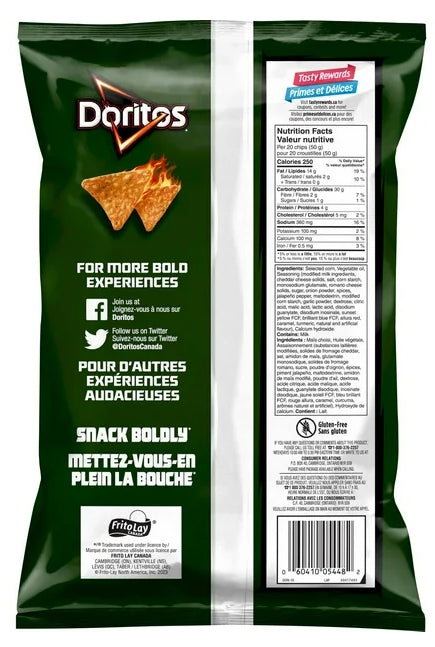 Doritos Jalapeno & Cheddar Flavored Tortilla Chips, 235g