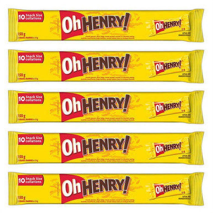 Hershey's Oh Henry! Snack Size Candy Bars 5 Packages, 8 Count Each (40 Total)