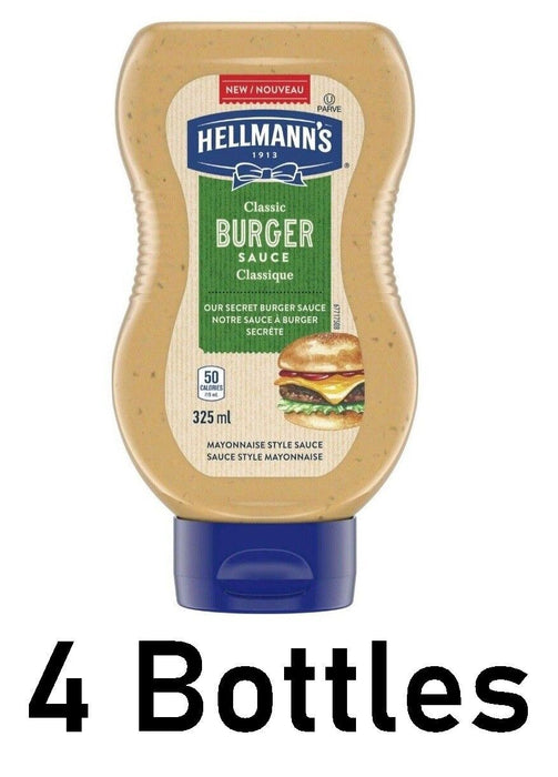 Hellmann's Classic Burger Sauce Dipping Sauce 325 ml Each 4 Bottles