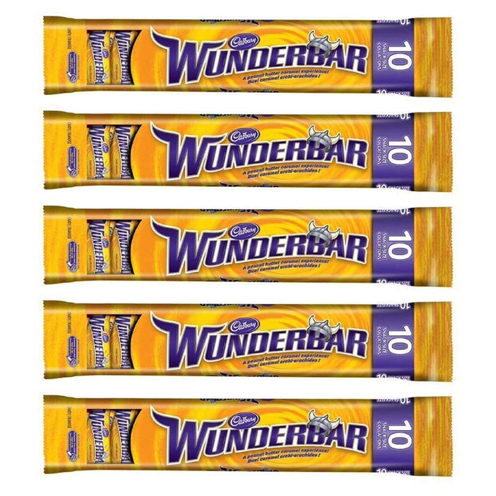 Cadbury Wunderbar Mini Chocolate Bars 10 Snack Size Bars Each 5 Packs (50 Total)