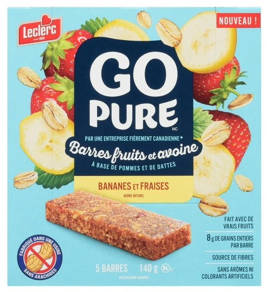 Go Pure Banana & Strawberry Fruit & Oat Bars, 5 Bars, 140g