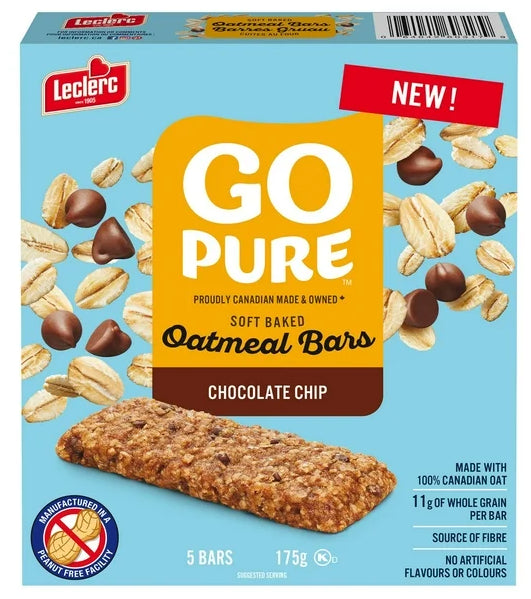 Go Pure Oat Soft Baked Chocolate Chip Bars, 5 Bars, 175g