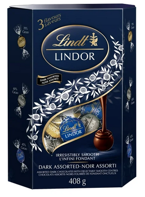 Lindt LINDOR Assorted Dark Chocolate Truffles Cornet, 408g Box