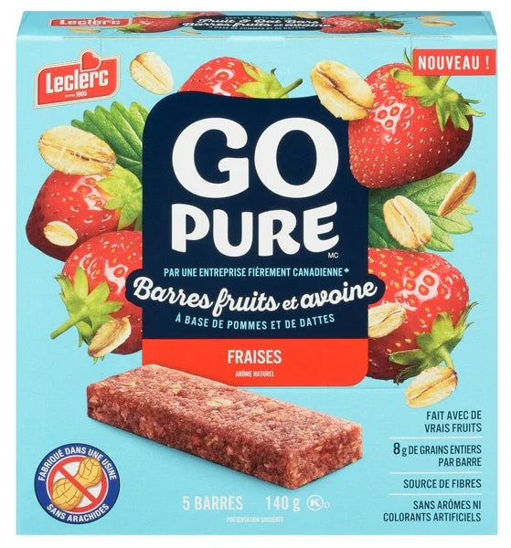 Go Pure Strawberry Fruit & Oat Bars, 5 Bars, 140g