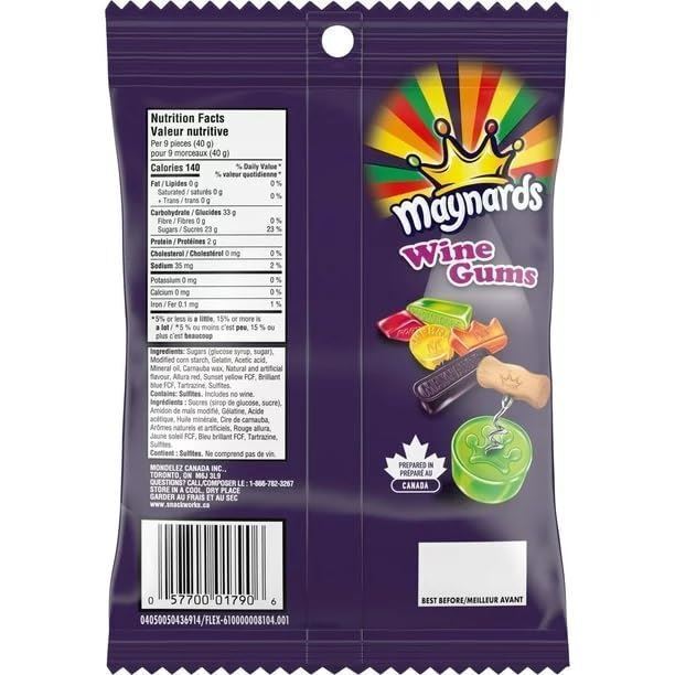 Maynards Wine Gums Gummy Candy 6oz Each 12 Bags - CanadaGrocery