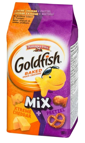 Goldfish Mix Xtreme Cheddar and Pretzel Crackers, 180g