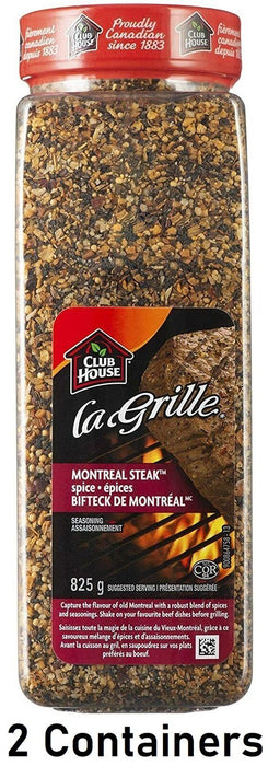 Club House La Grille Montreal Steak Spice Seasoning 825g/1.8lbs Each 2 Container