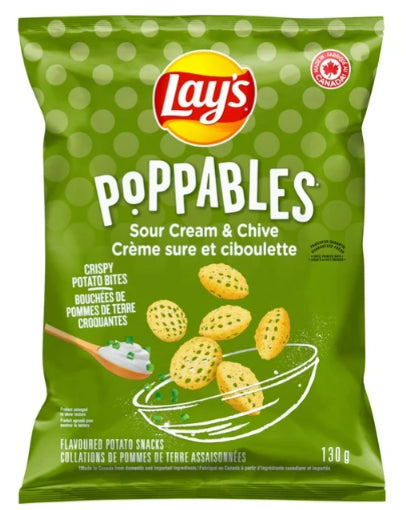 Lay's Poppables Sour Cream & Chive Flavored Potato Snacks, 130g