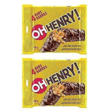 Oh Henry Chocolate Candy Bars 58g Each 2x4 (8 Full Size Bars)