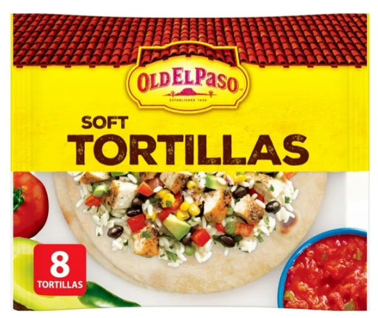 Old El Paso Soft Flour Tortillas, Large, 8 Tortillas, 334g