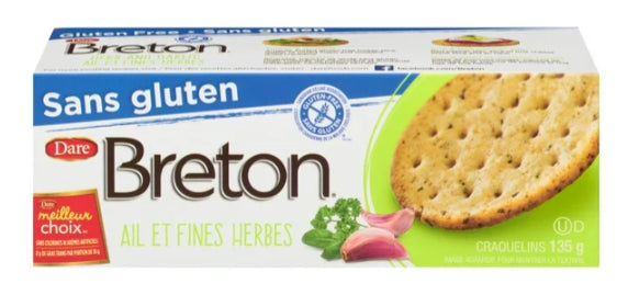 Dare Breton Gluten Free Herb & Garlic Crackers, 135g