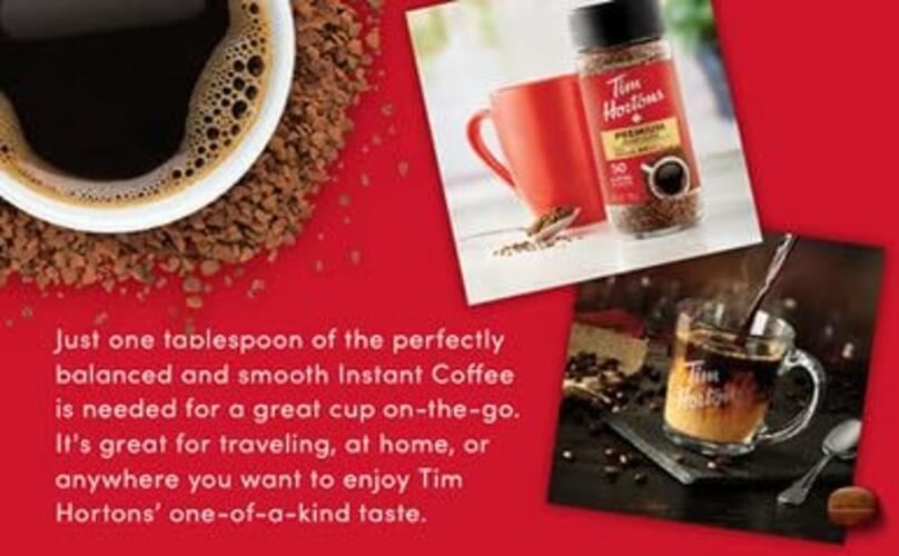 Tim Hortons Medium Roast Instant Coffee, 100% Colombian, 300g Jar