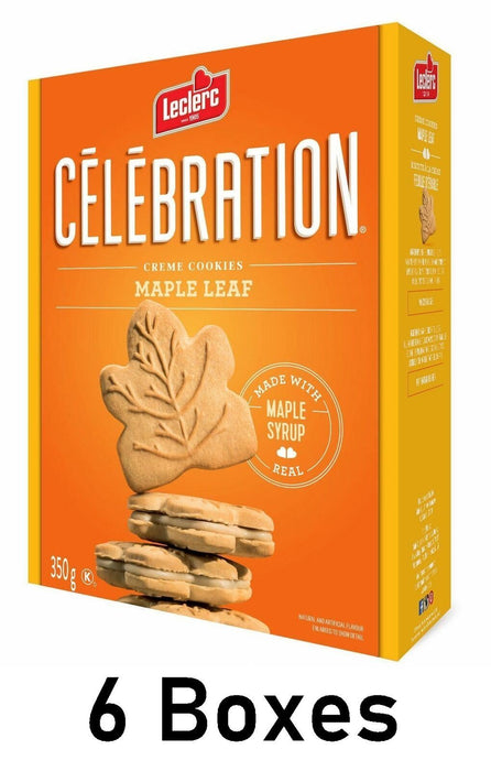 Leclerc Celebration Maple Leaf Creme Cookies 350g Each 6 Count From Canada