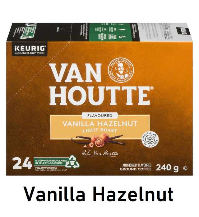 Van Houtte Vanilla Hazelnut Coffee Portion Pack for Keurig Brewers 24 Count