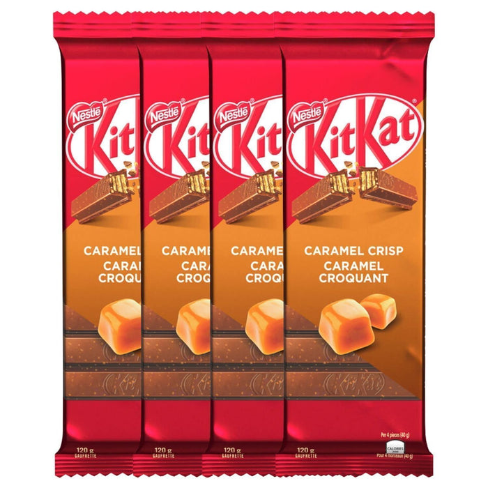 Kit Kat Caramel Crisp Wafer Bar 120g/4.2oz Each 4 Large Bars