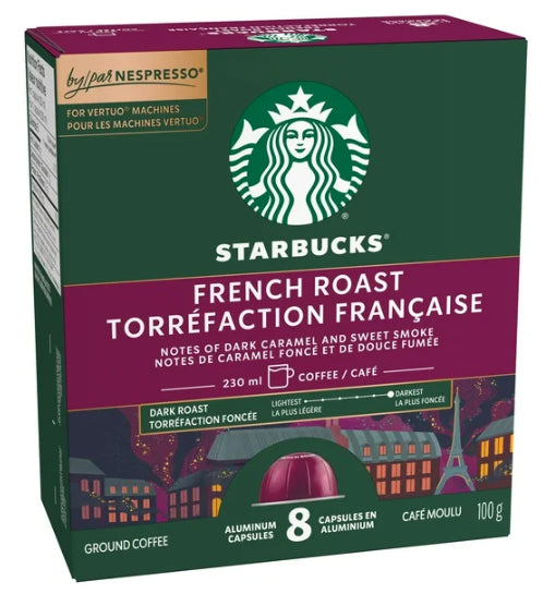 Starbucks Coffee Pods French Roast Nespresso Vertuo 8 Capsules 100 g