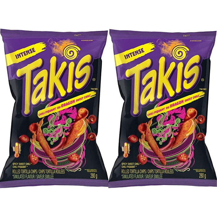 Takis Dragon Sweet Chili Rolled Tortilla Chips, 280g/9.8oz, 2 BAGS