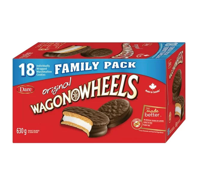 Dare Original Wagon Wheels Marshmallow Cookies Individully Wrapped 18 Count