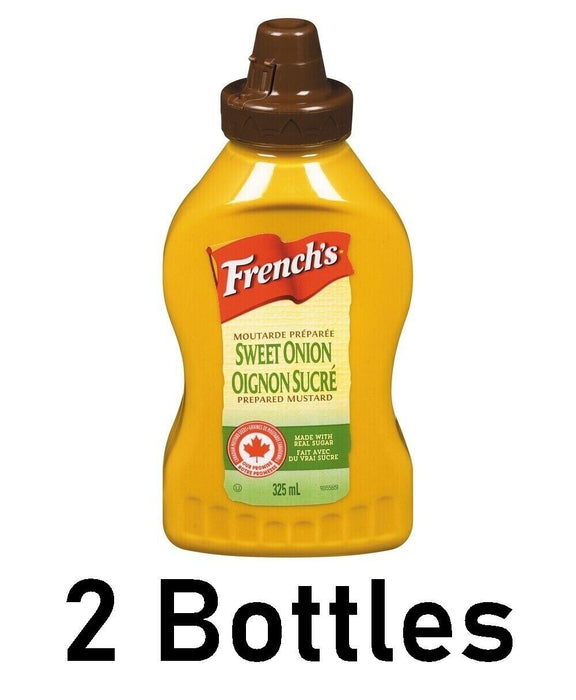 French's Sweet Onion Prepared Mustard 325ml Each 2 Bottles