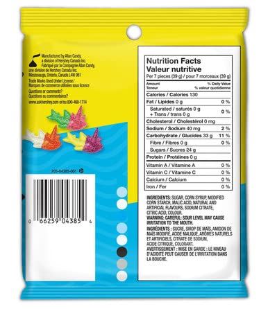 Jolly Rancher Misfits Tropical Uni Sharks Gummy Candy, 182g/6.4oz