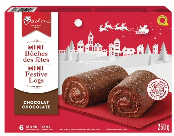 Vachon Mini Festive Logs Chocolate Cakes, 250g