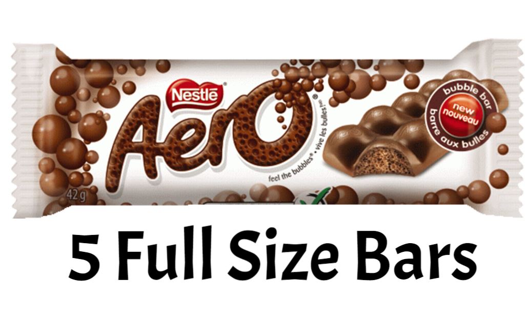 Nestle Aero Chocolate Bars Full Size 42g Each 5 Bars