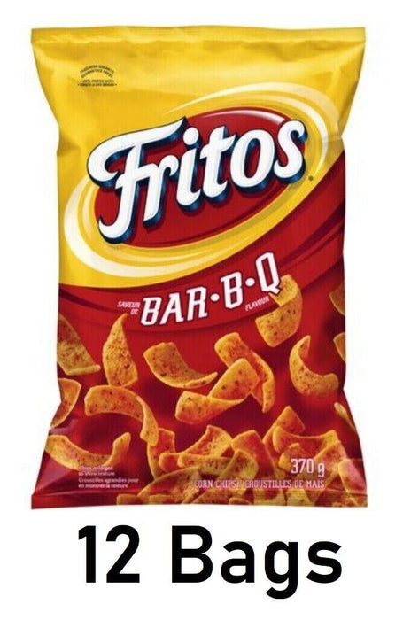 Frito Lay Fritos Bar-B-Q BBQ Corn Chips 340g/12 oz Each 12 Bags