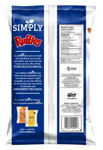 Ruffles SIMPLY Sea Salt Potato Chips, 227g