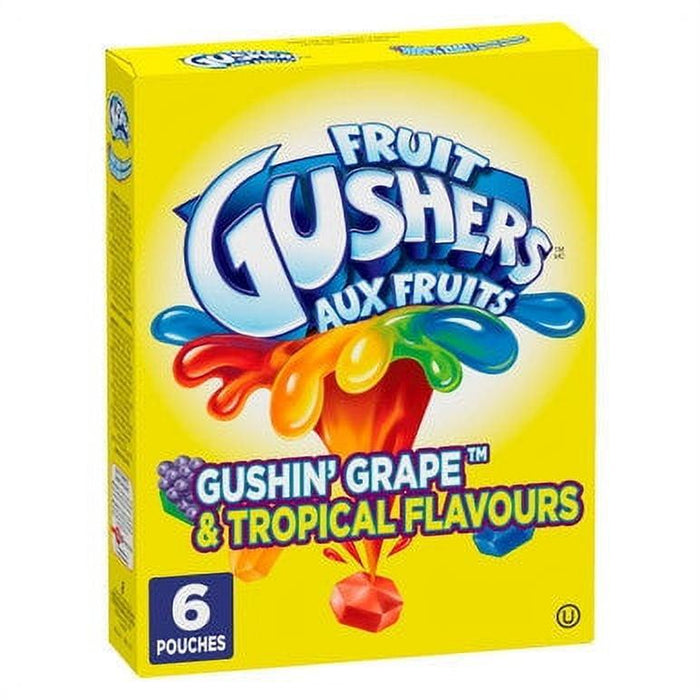 Betty Crocker Fruit Gushers Gushin Grape and Tropical Flavors, 138g/4.9oz