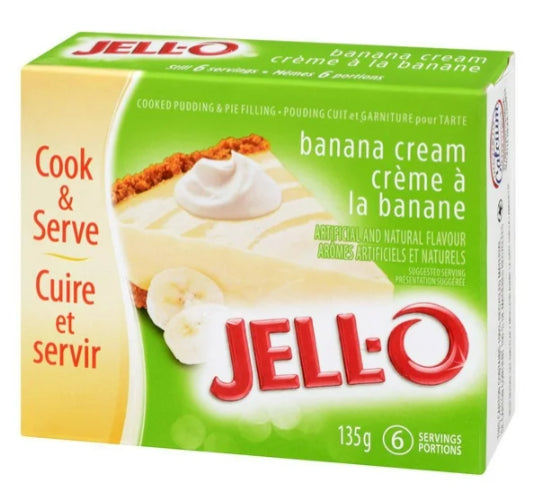 Jell-O Instant Pudding and Pie Filling, Banana Cream, 135g